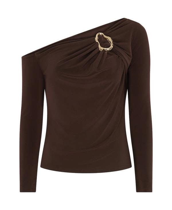 Needs No Label Chocolate Jersey Hardware Top