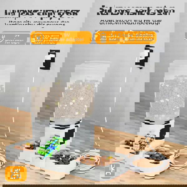 Skylos Dog Feeder Food Automatic Dispenser 6L Dual Bowl APP Timer Portal Contol