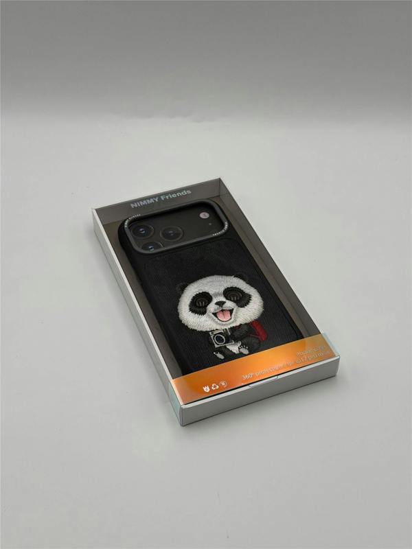 Nimmy Friends Nimmy Big Eye Cute Pet Travel Panda Case with MagSafe for iPhone 17 Pro Max 6.9" Black Grey - N-XDY-IP17-PRO-MAX-06-A