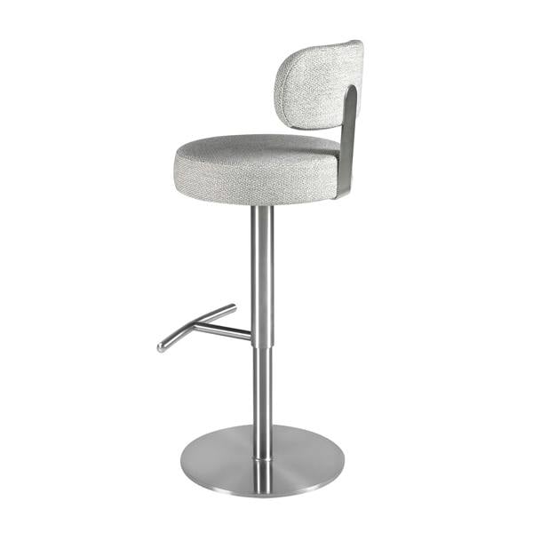 Angel Cerdá Swivel Stool in Light Grey Marbled Fabric 4230