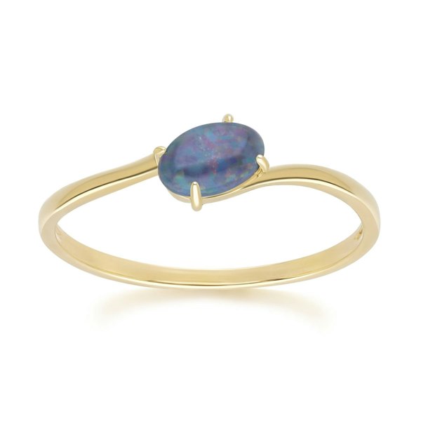 Gemondo Classic Oval Triplet Opal Ring in 9ct Yellow Gold