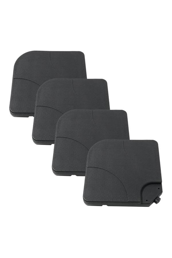 Living and Home Black HDPE Square Cantilever Parasol Base Weight - 4pc 48mm Portable Garden Umbrella Base,60/80KG Fillable for Parasols