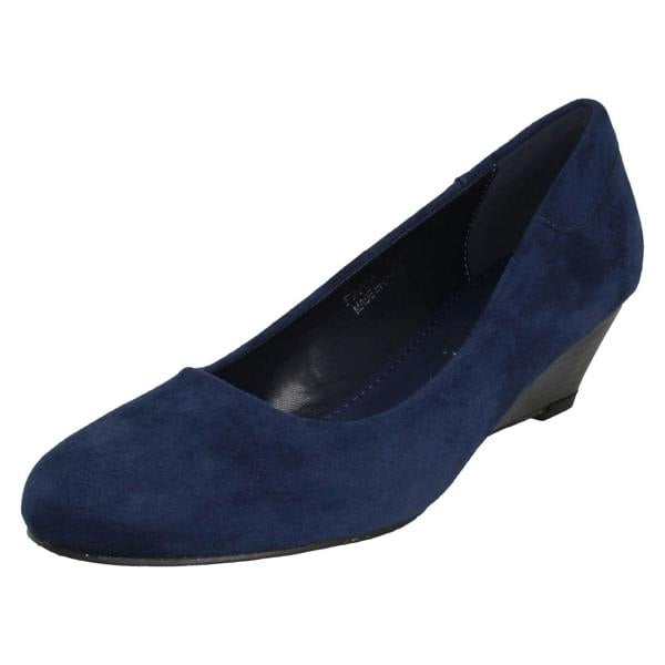 Spot On Ladies Spot On Low Wedge Court Shoes
