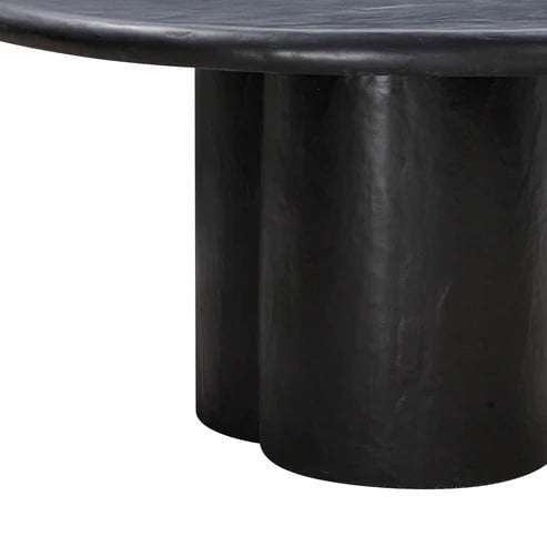 Furniture Edit Elika Black Faux Plaster Round Dining Table Indoor Or Outdoor