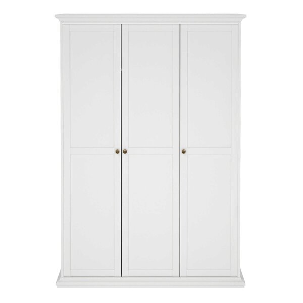 Wyld Haus Osaka Farmhouse White Wooden Wardrobe 3 Doors