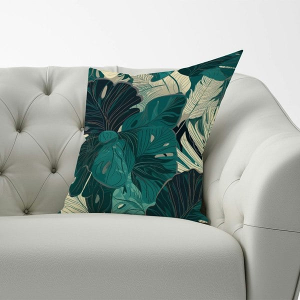 Warren Reed Tropical Green Leaves Cushions