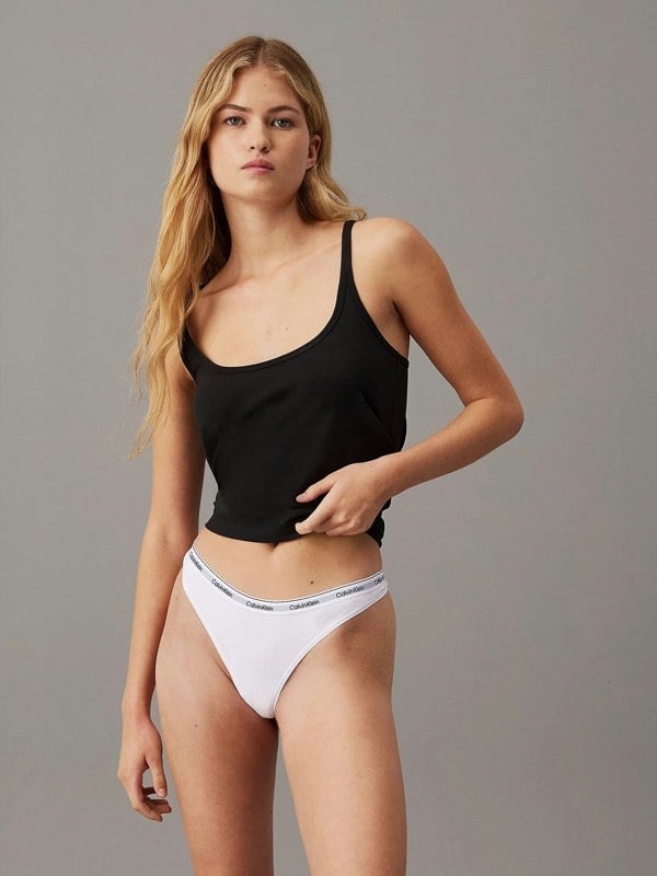 Calvin Klein MODERN LOGO Womens 3 Pack Thongs Multicoloured