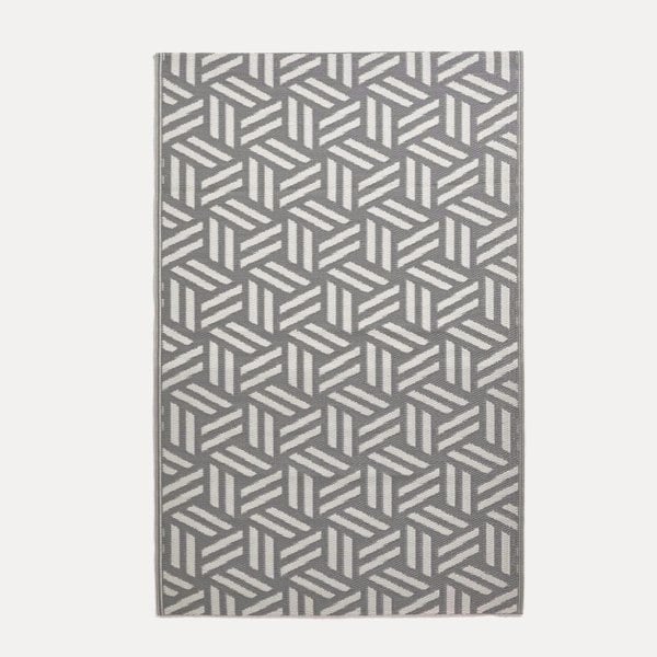HOMESCAPES Outdoor Rug Luxury Waterproof Reversible Recycled, For Garden, Luna Geometric
