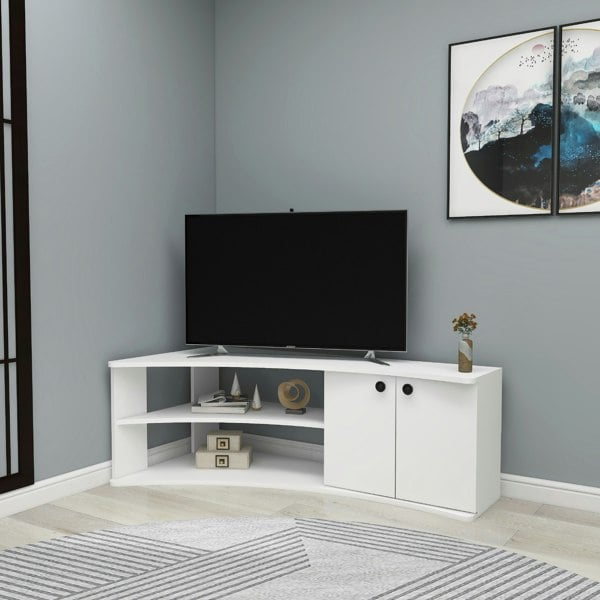 Destina Home Corner TV Stand Reversible Entertainment Center for TVs up to 60"-Dion