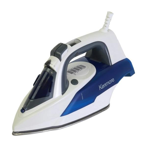 Kenmore Digital Steam Iron 9 Fabric Presets with Vertical Steaming & Travel-Friendly Design (White)