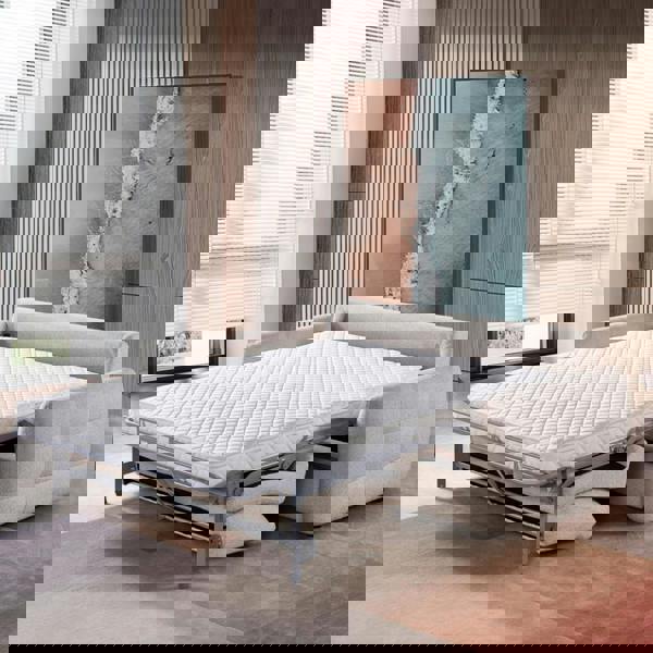 Furnishings For Less Aspen Fabric 3 Seater Manual Pull Out Large Sofa Bed Beige or Grey