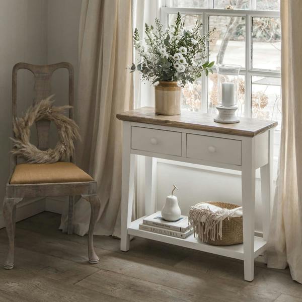 Statement Furniture Florence Small Console Table with 2 Drawers and Shelf