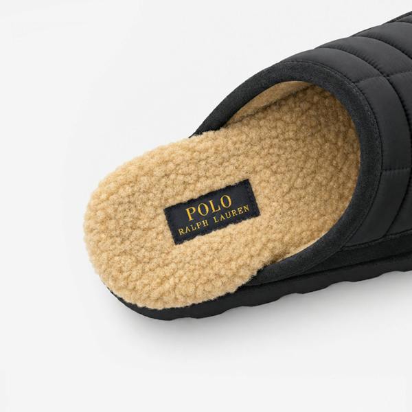 Polo Ralph Lauren READ SCFF II Nylon/Navy Suede with Red Mules   in  Navy
