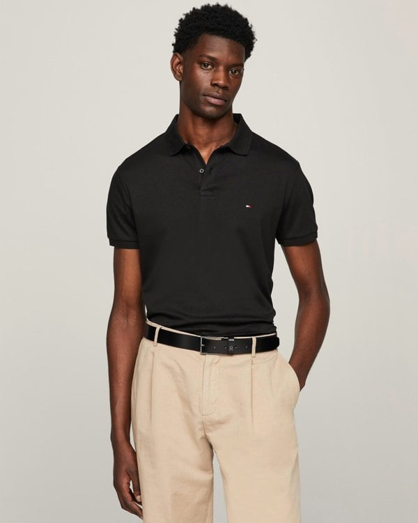 Tommy Hilfiger Liquid Cotton Essential Mens Polo - Black