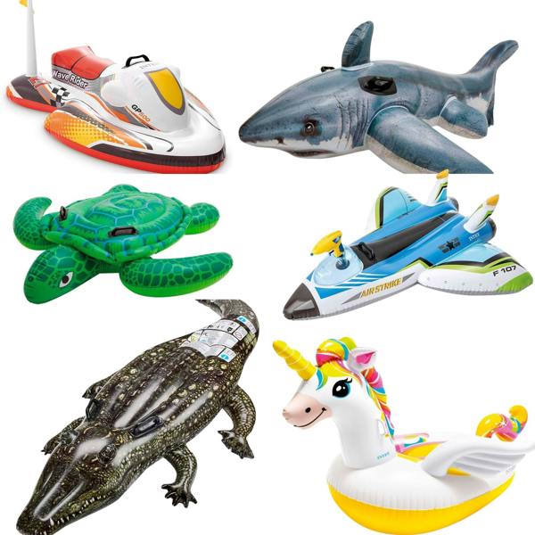 INTEX Inflatable Swim Pool Floats & Swimming Ride-On Kids Water Beach Toys Set