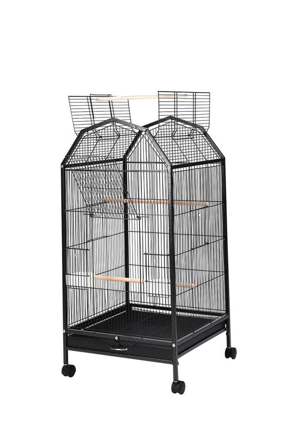 Living and Home Open Play Top Metal Pet Bird Cage with Casters