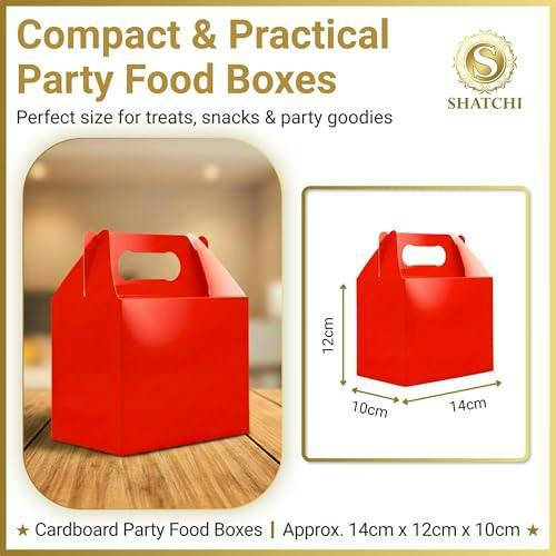 20 to 30 Pack Red Cardboard Party Food Boxes for Snacks, Cakes and Treats image 4