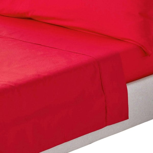 HOMESCAPES Crisp & Cool 200 TC Egyptian Cotton Percale Flat Sheet