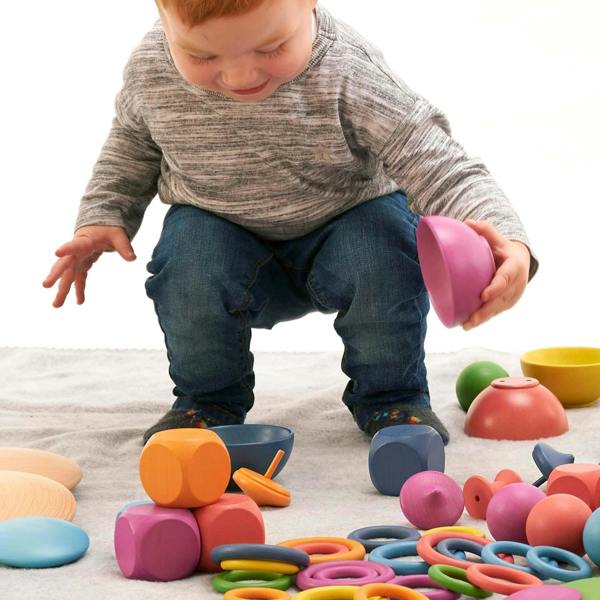 tickit Rainbow Wooden Super Set + Wooden Sorting Tray (7- Way)