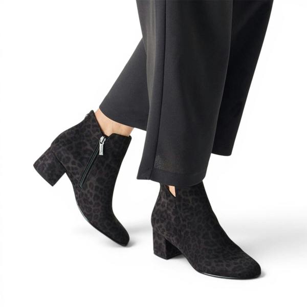Tamaris Women's Grey Faux Heeled Ankle Boots - 25354-43