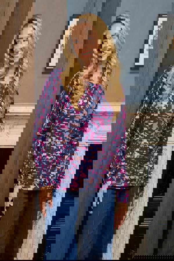 Abstract Butterfly Print Knit Jumper