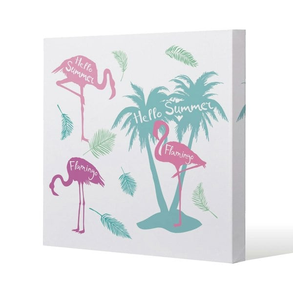 Benjamin Tate Design Palm & Flamingo (Canvas Print)