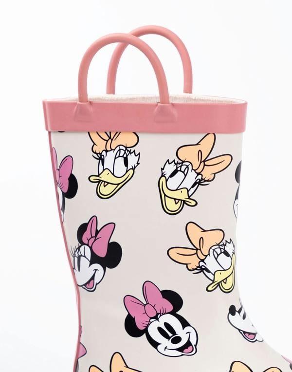Disney Girls Pink Minnie And Daisy Wellington Boots with Handles