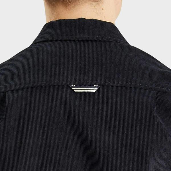 Fred Perry Corduroy Pocket Detail Overshirt in Navy