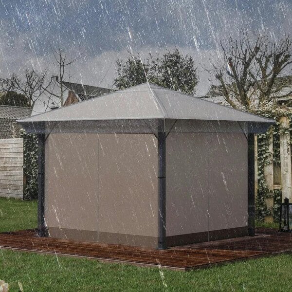 3 x 3 (m) Gazebo Protective Cover, Waterproof Transparent Gazebo Replacement Canopy Cover Top for Canopy and Tent - Clear