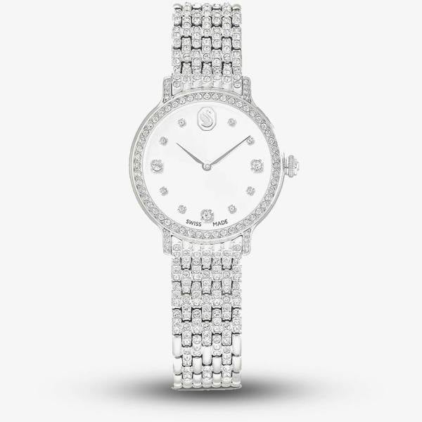 Swarovski Imber White Crystal Silver Tone Bracelet Watch 5741229
