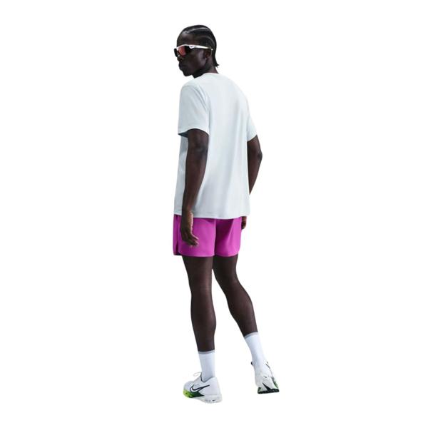 Nike Mens Miler Crew Neck Short-Sleeved T-Shirt - Platinum - 