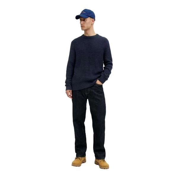 Jack And Jones Mens Textured Long-Sleeved Jumper - Sky Captain - 
