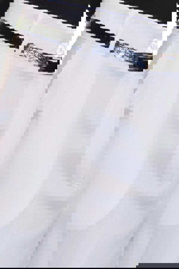 Paulo Due Women's Matt Satin Cropped Trousers White