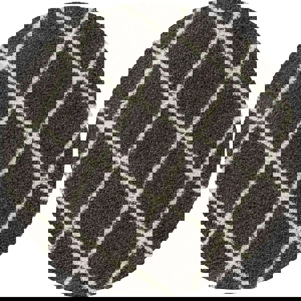 Moroccan Design Thick Shaggy Area Rugs Dark Grey