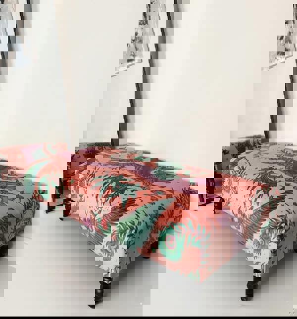 ISTOOLS Lynx Printed Fabric Footstool – Stylish Handmade Ottoman & Footrest for Home Décor