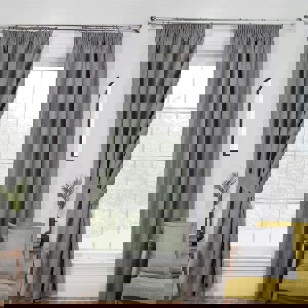 Sundour Eclipse Pewter Pencil Pleat Curtains