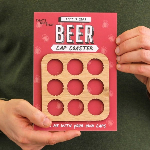 ThatsNiceThat Beer Cap Collector Coaster Birthday Gift For Dad