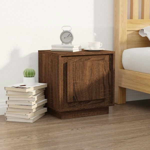 Berkfield Bedside Cabinet Brown Oak 44x35x45 cm Engineered Wood