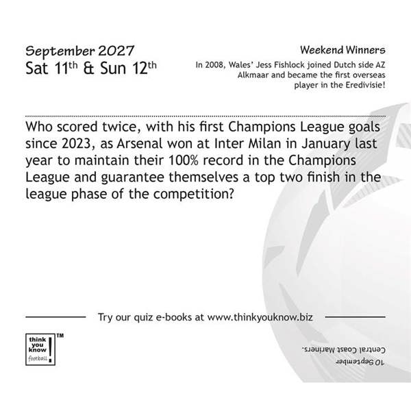 Think You Know Football? Desk Calendar 2027, Desk Calendars, Day To View, Sports, Gift