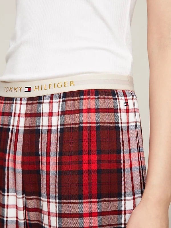 Tommy Hilfiger FLANNEL PANT Womens Pants Women Apparel Plaid Red