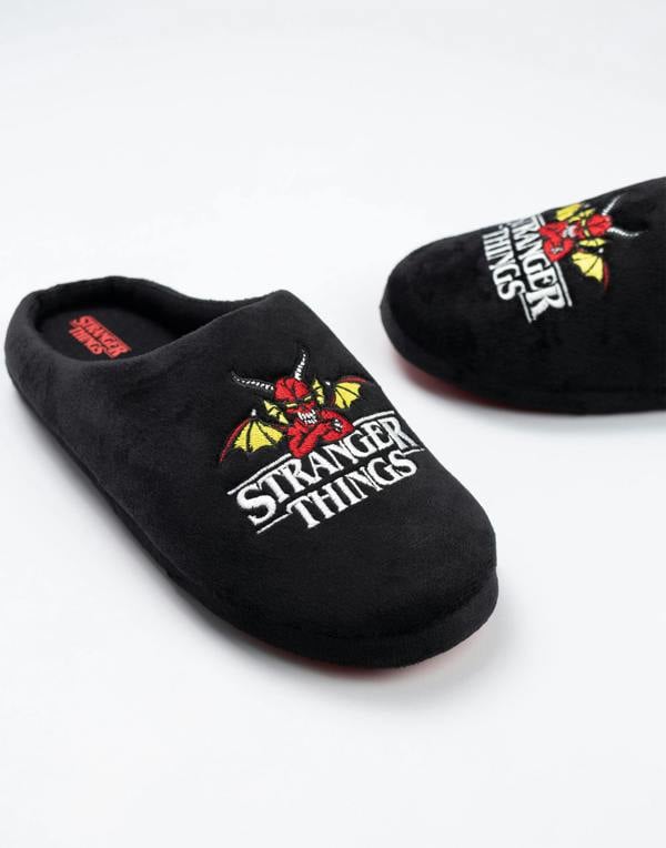 Stranger Things Unisex Black Logo Mule Slippers