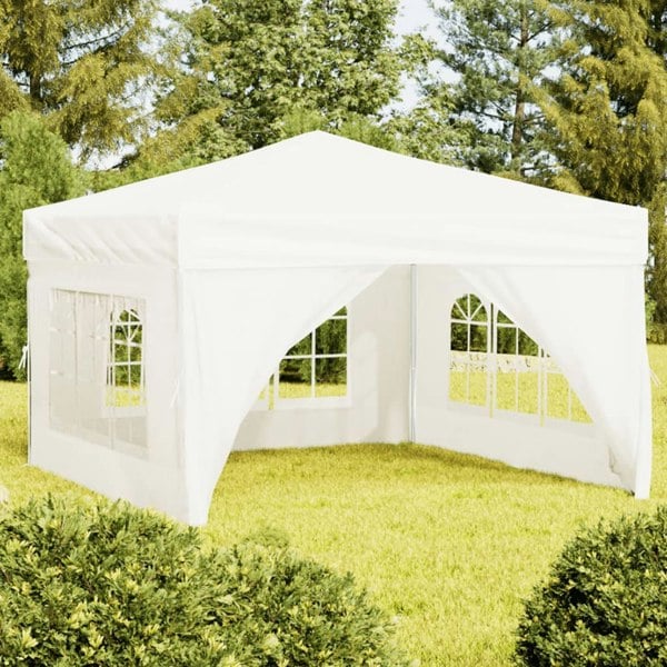 Berkfield Folding Party Tent with Sidewalls White 3x3 m