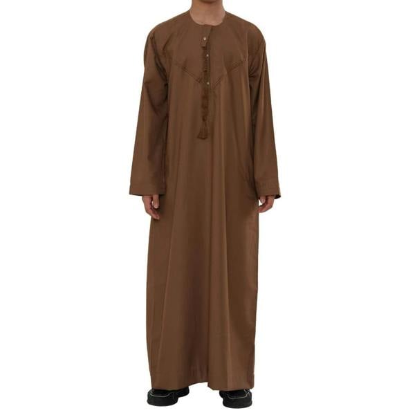 HM11 - Boy's Thobe Emirati Omani Bobble Button String Tassel - Camel - Thobez - 8