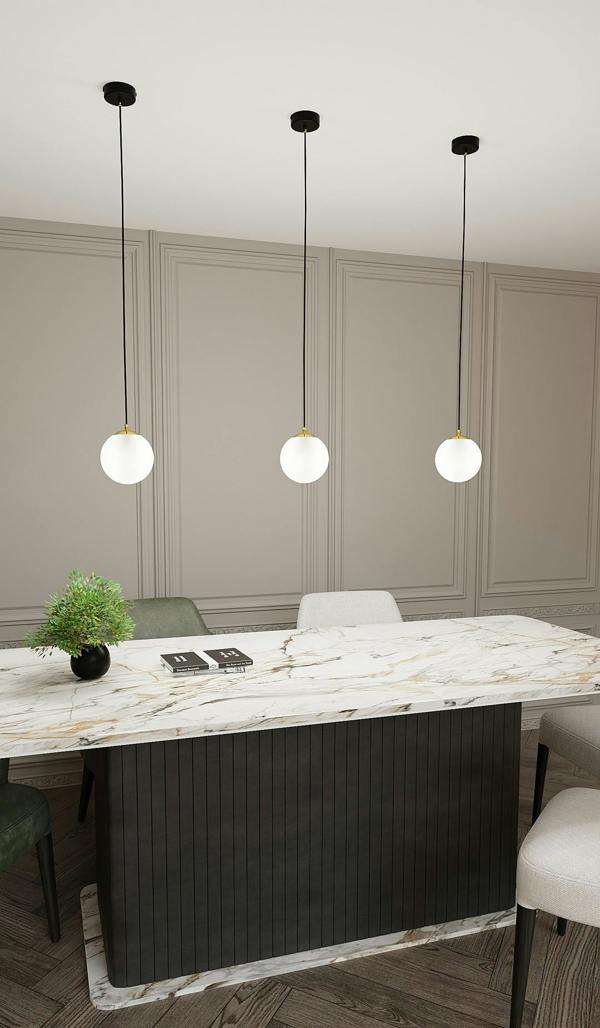 Emibig ROYAL  Pendant lamp 1 x E14  Black, gold with White Shade