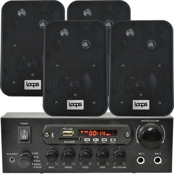 Bar Restaurant Bluetooth Wall Speaker System Background Music Wireless Amp Kit