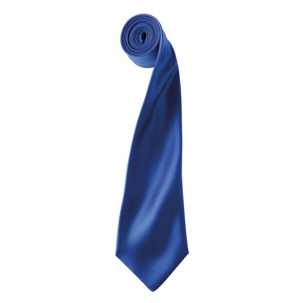 Premier Mens Plain Satin Tie (Narrow Blade) - Royal