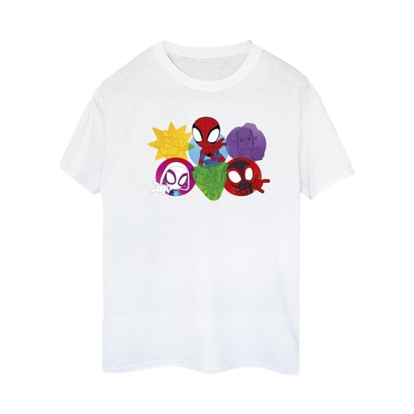 Marvel Womens/Ladies Spidey And His Amazing Friends Faces Cotton Boyfriend T-Shirt - White