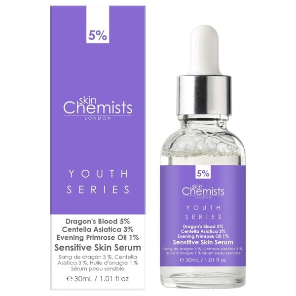 HSC027 skinChemists Youth Series Sensitive Skin Serum Dragon's Blood 5%, Centella Asiatica 3%, Evening Primrose Oil 1% 30ml