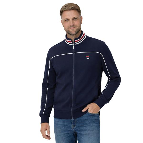 Fila Federico Tipped Neck Track Top Jacket Fila Navy