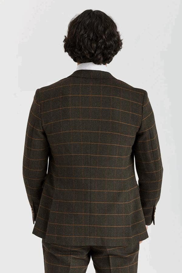 Paul Andrew Harris - Men's Green 3 Piece Wool Blend Tweed Suit